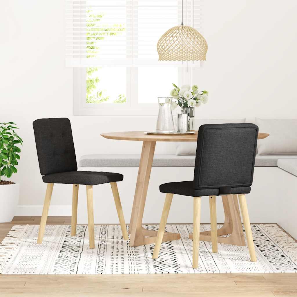 Chaises à manger lot de 2 noir tissu - XIOS
