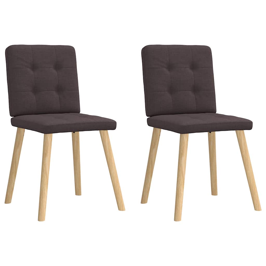 Chaises à manger lot de 2 marron foncé tissu - XIOS