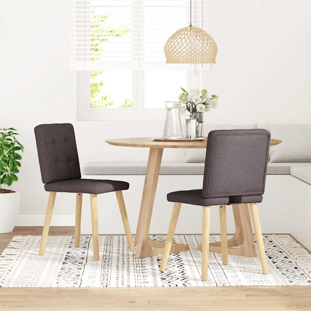 Chaises à manger lot de 2 marron foncé tissu - XIOS