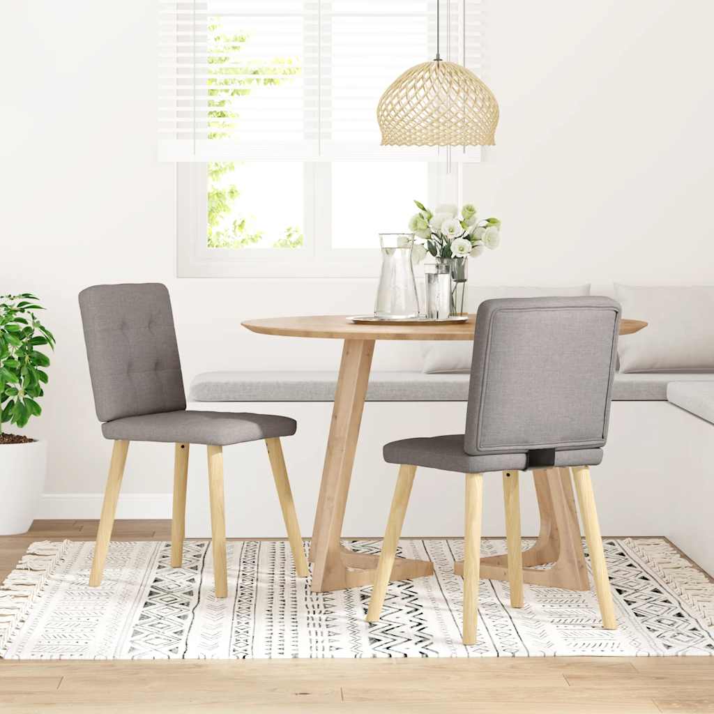 Chaises à manger lot de 2 taupe tissu - XIOS