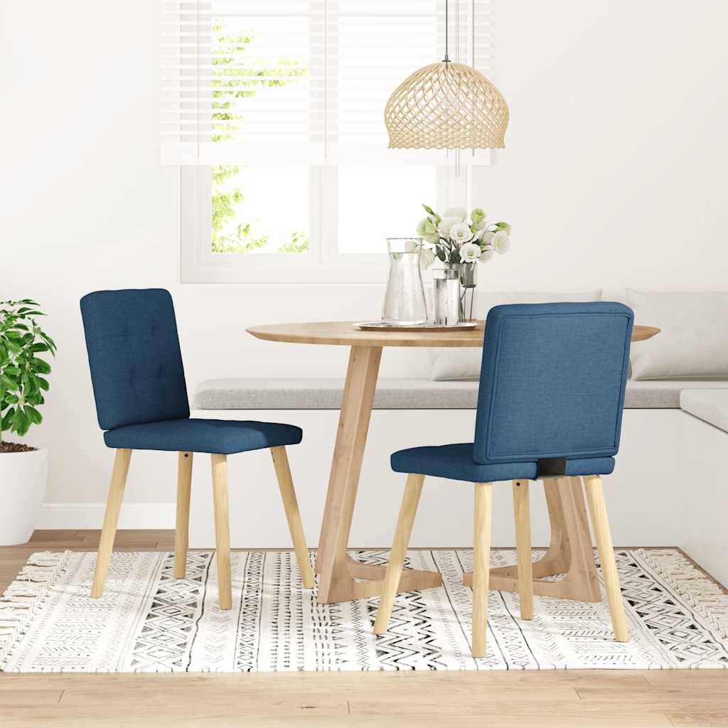 Chaises à manger lot de 2 bleu tissu - XIOS