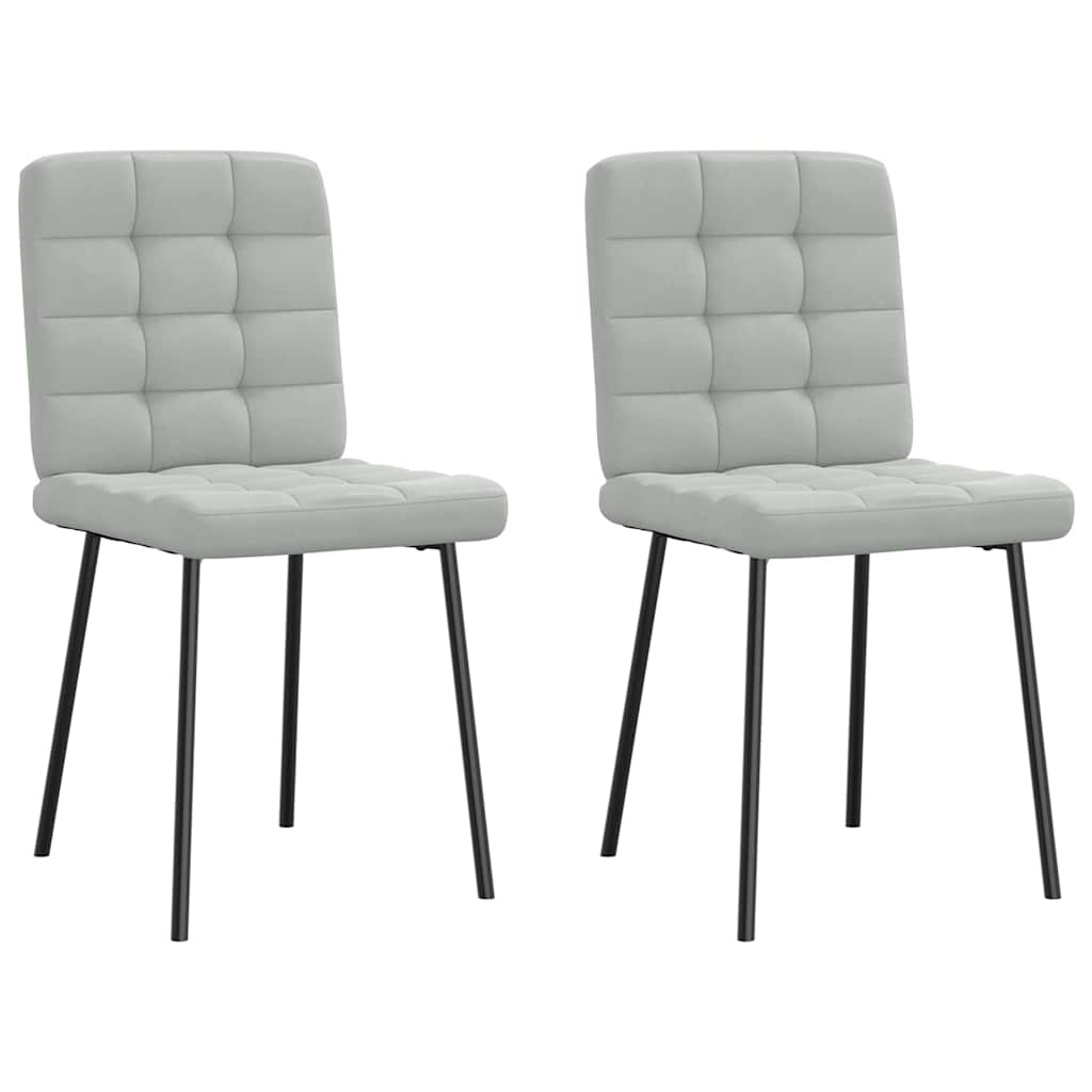 Chaises à manger lot de 2 Gris clair Velours - XIOS