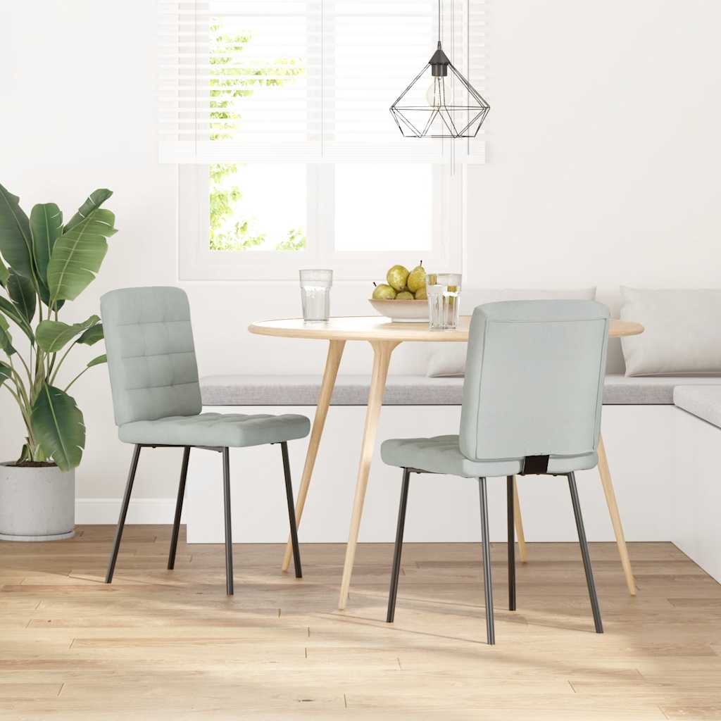 Chaises à manger lot de 2 Gris clair Velours - XIOS