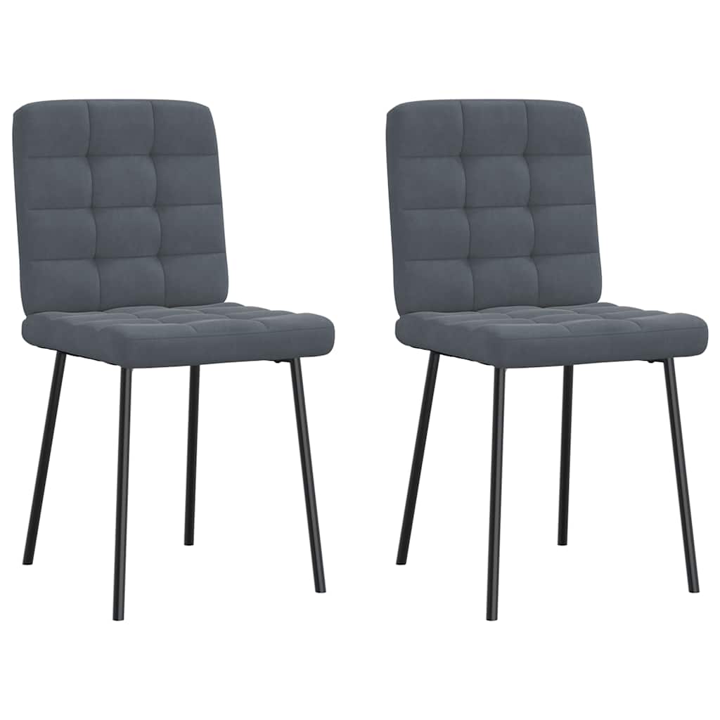 Chaises à manger lot de 2 Gris foncé Velours - XIOS