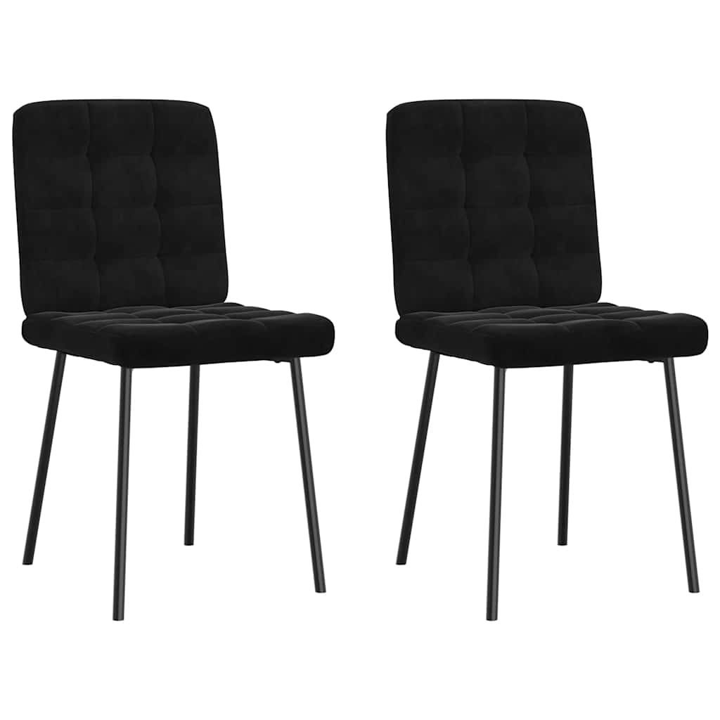 Chaises à manger lot de 2 Noir Velours - XIOS