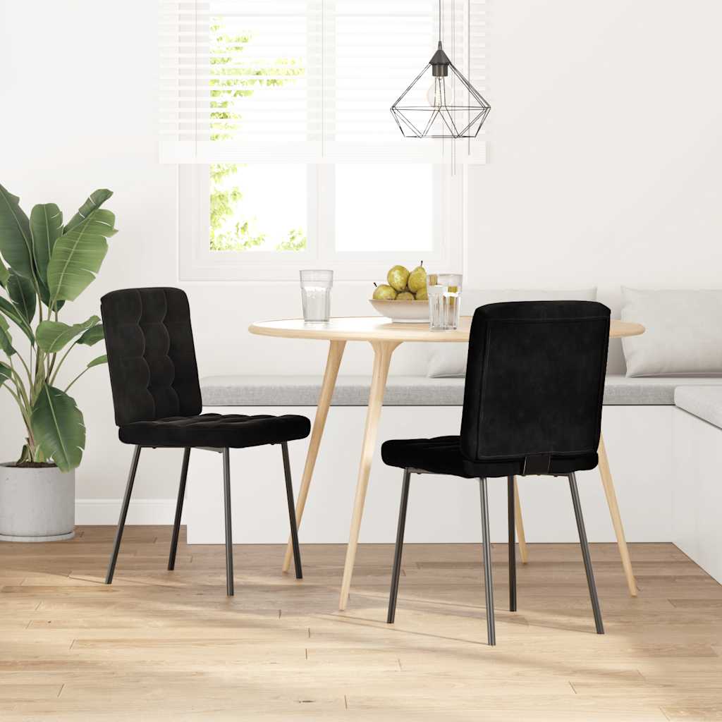 Chaises à manger lot de 2 Noir Velours - XIOS