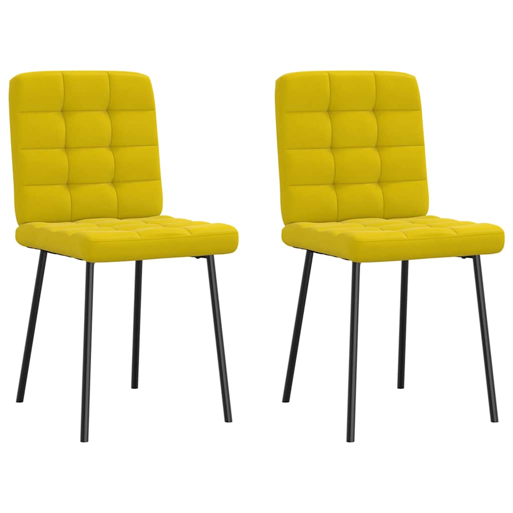 Chaises à manger lot de 2 Jaune Velours - XIOS