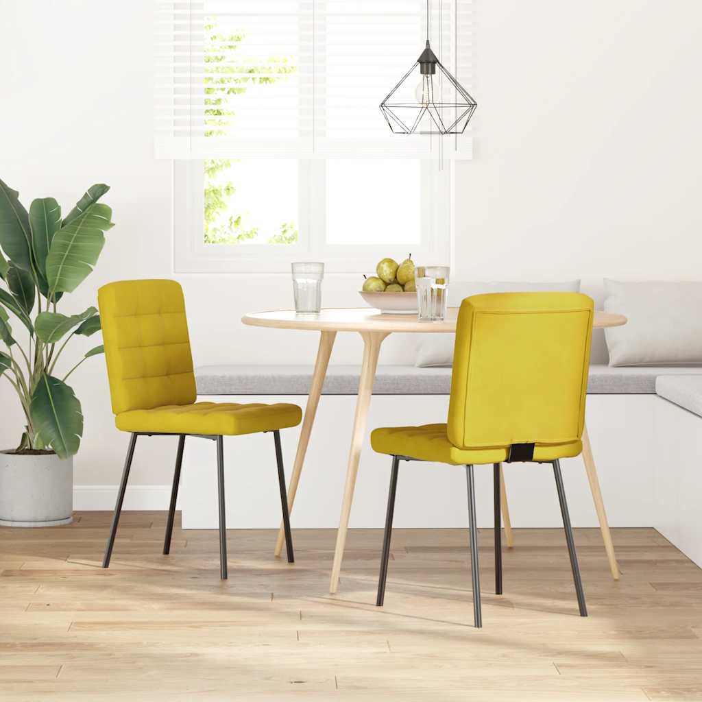 Chaises à manger lot de 2 Jaune Velours - XIOS