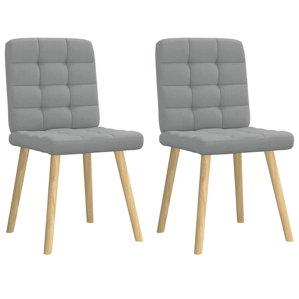 Chaises à manger lot de 2 gris clair tissu - XIOS