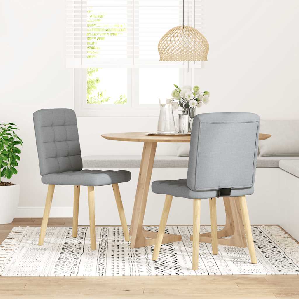 Chaises à manger lot de 2 gris clair tissu - XIOS
