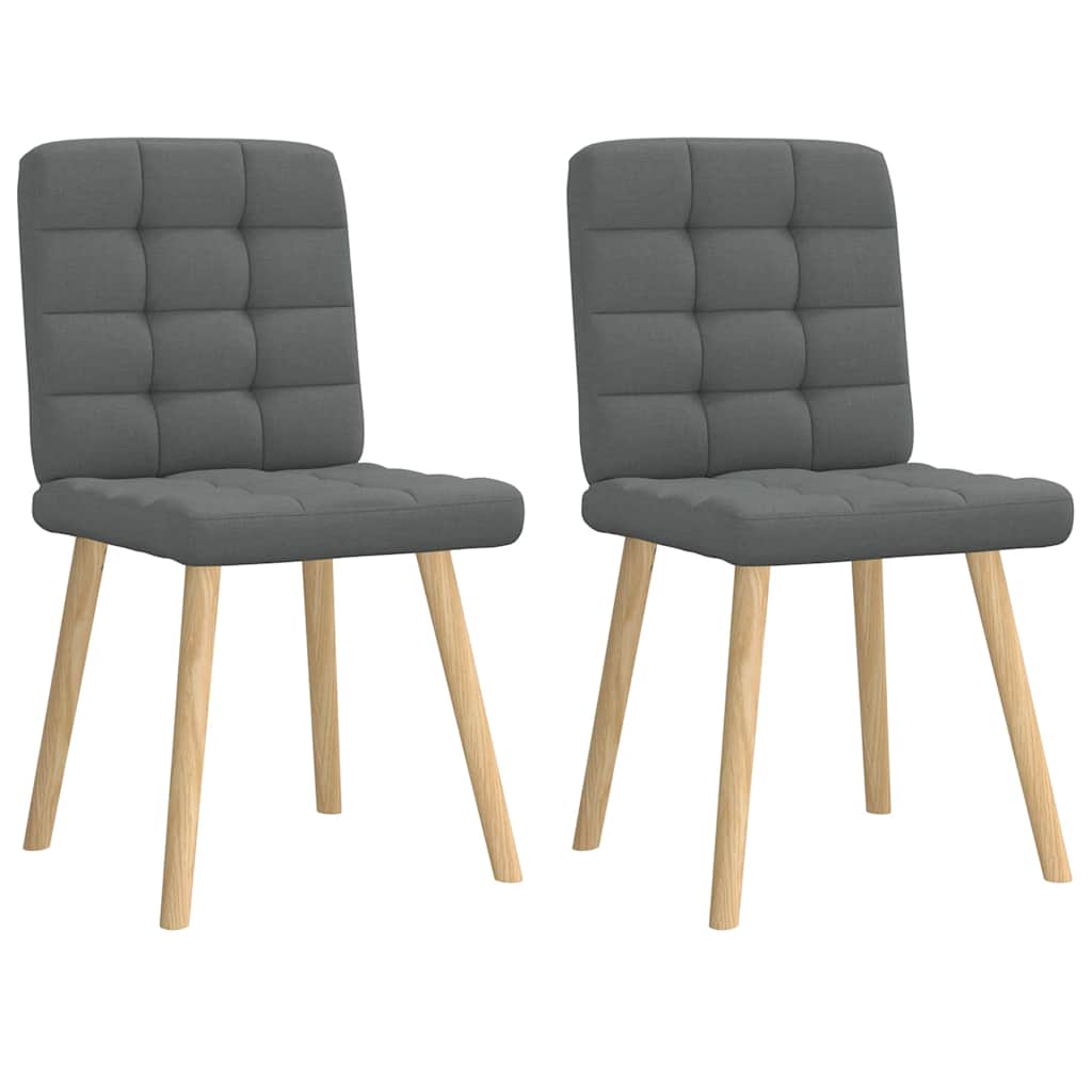 Chaises à manger lot de 2 gris foncé tissu - XIOS