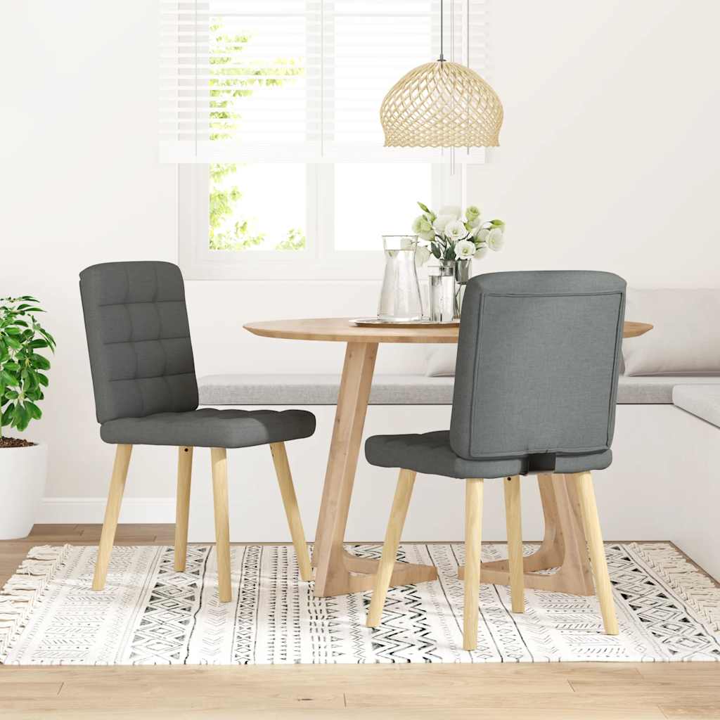Chaises à manger lot de 2 gris foncé tissu - XIOS