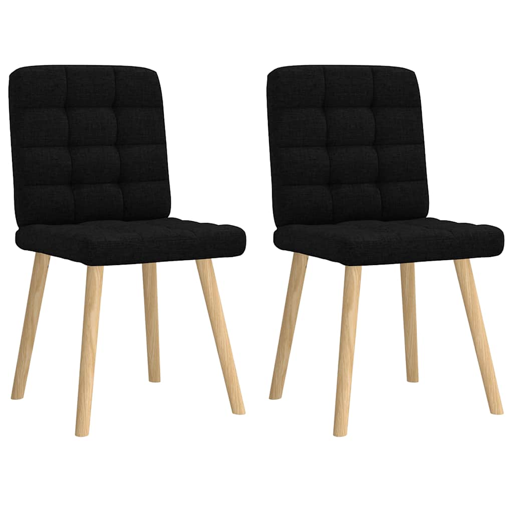 Chaises à manger lot de 2 noir tissu - XIOS
