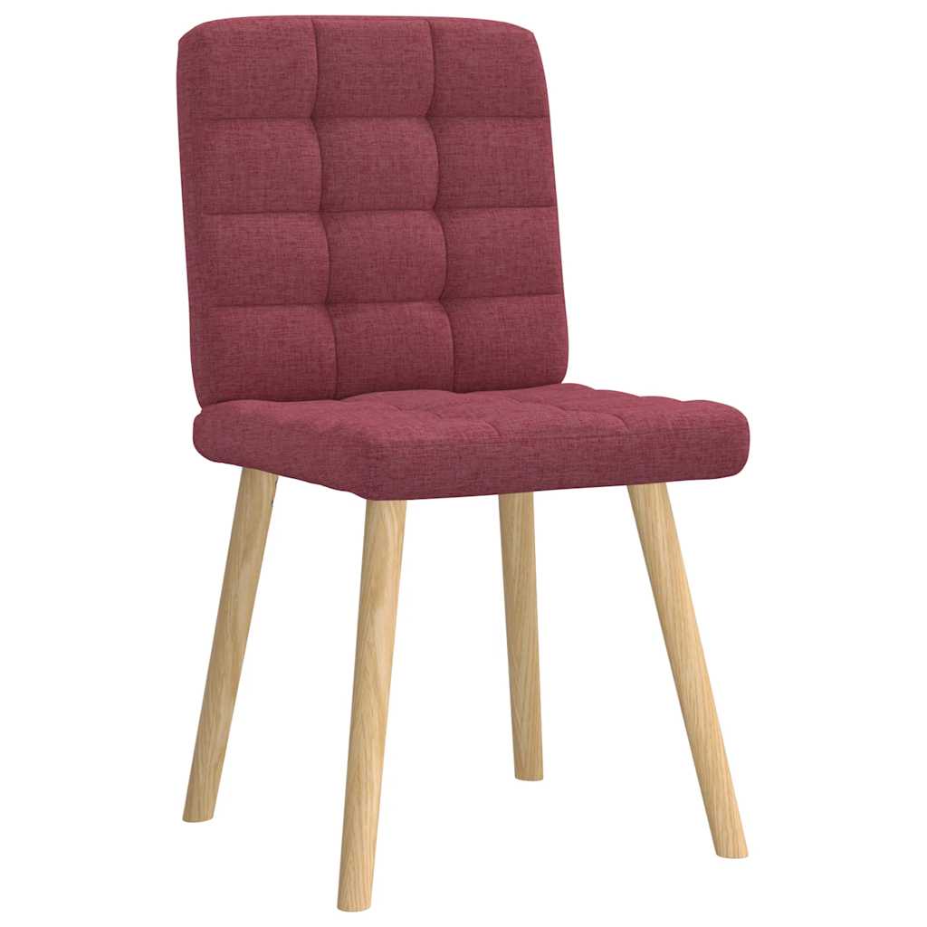 Chaises à manger lot de 2 rouge bordeaux tissu - XIOS