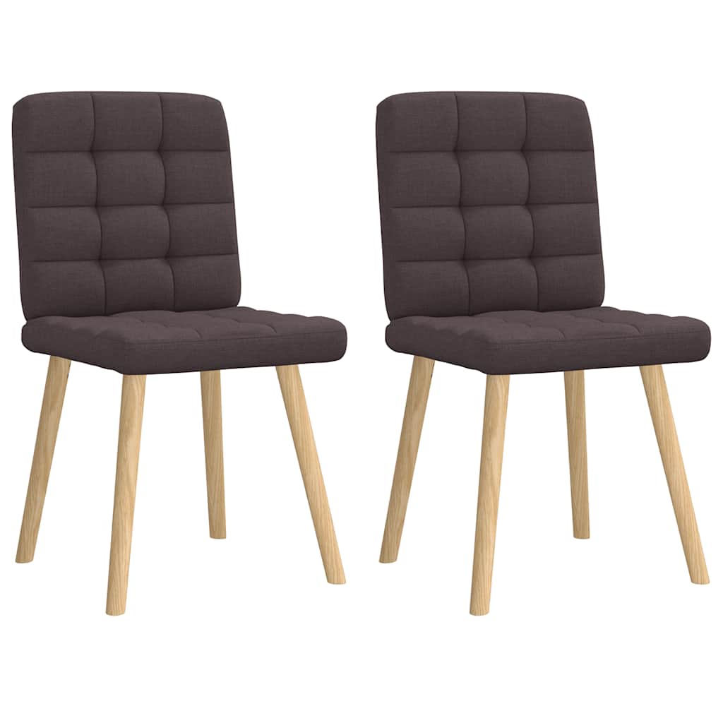 Chaises à manger lot de 2 marron foncé tissu - XIOS