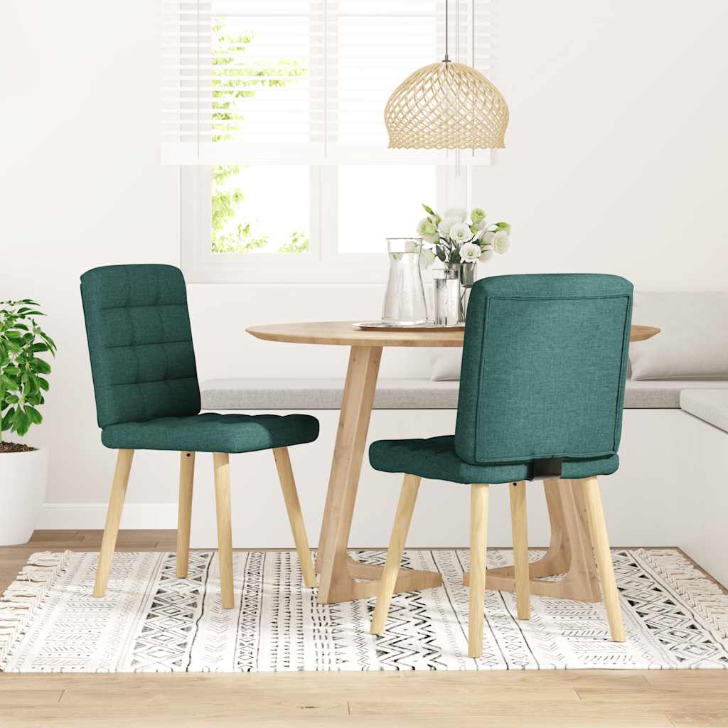 Chaises à manger lot de 2 vert foncé tissu - XIOS