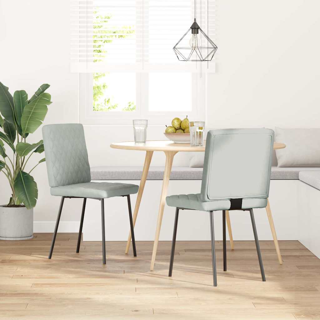 Chaises à manger lot de 2 Gris clair Velours - XIOS