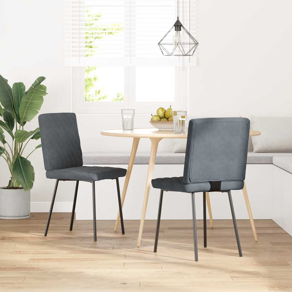 Chaises à manger lot de 2 Gris foncé Velours - XIOS