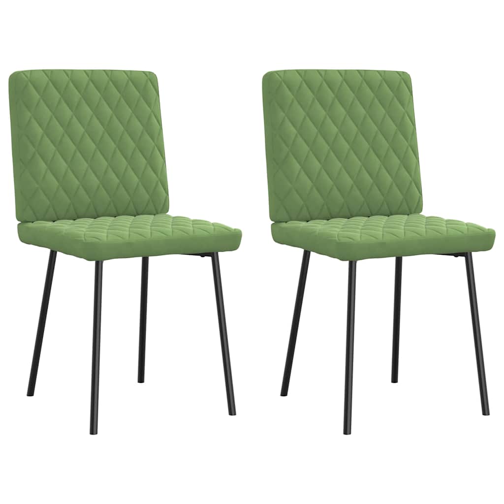 Chaises à manger lot de 2 Vert clair Velours Chaises de cuisine vidaXL