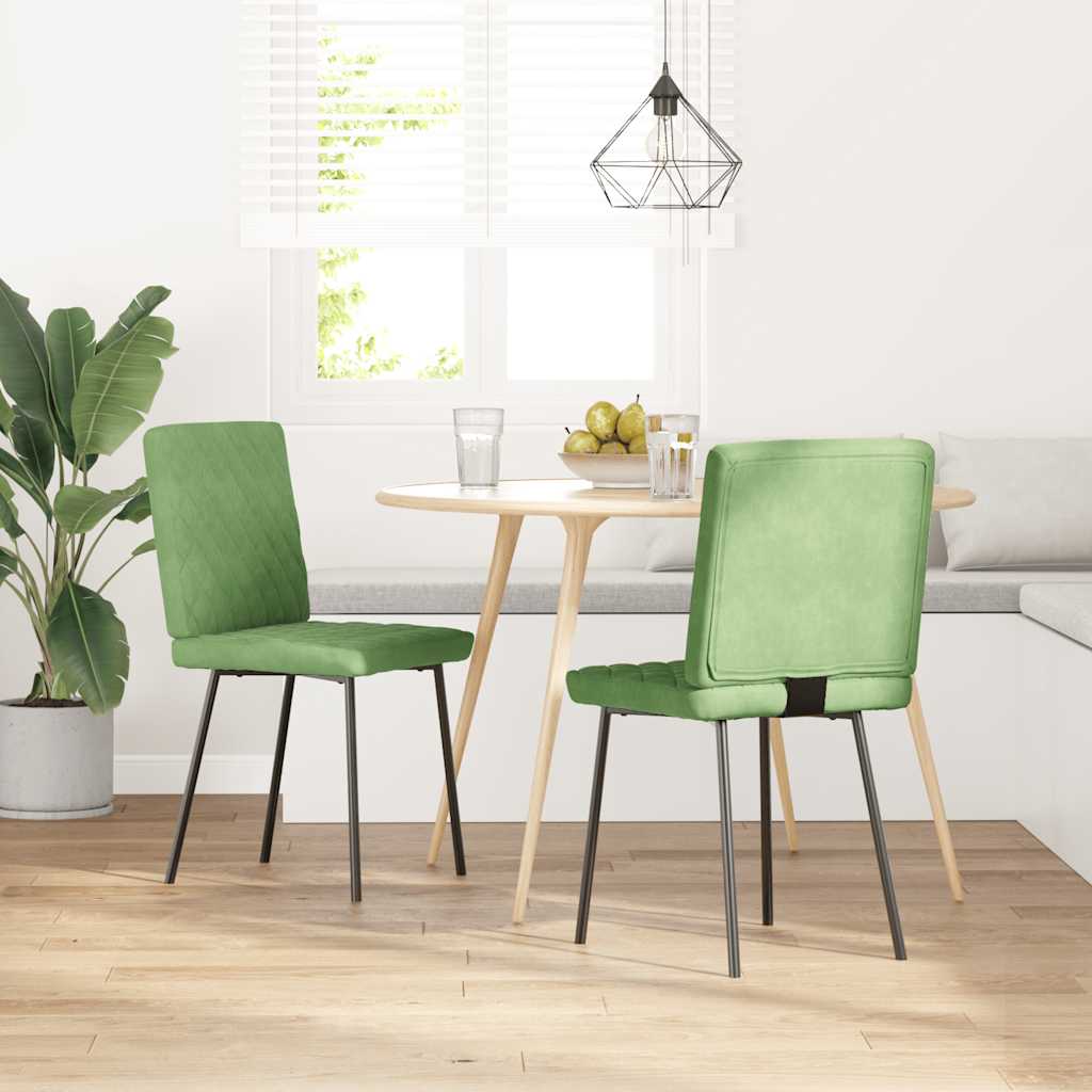 Chaises à manger lot de 2 Vert clair Velours Chaises de cuisine vidaXL