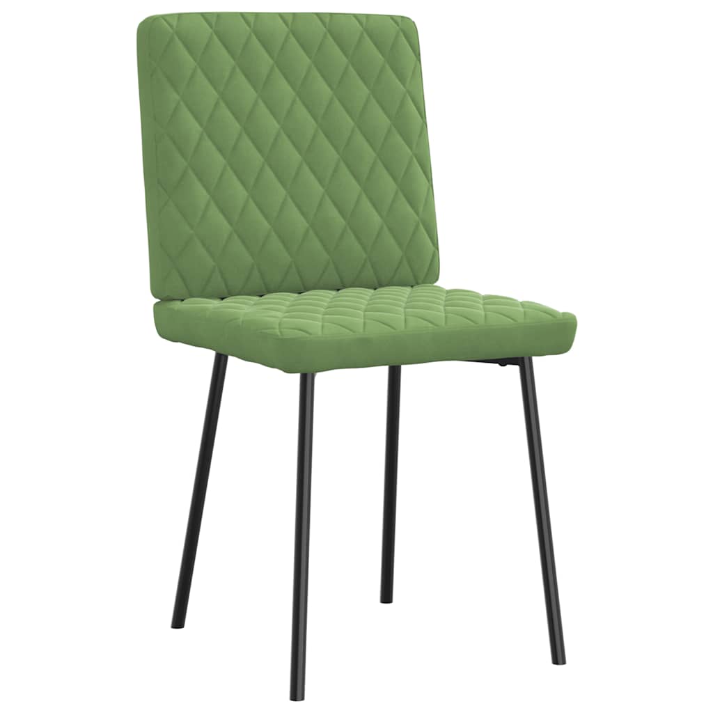 Chaises à manger lot de 2 Vert clair Velours Chaises de cuisine vidaXL