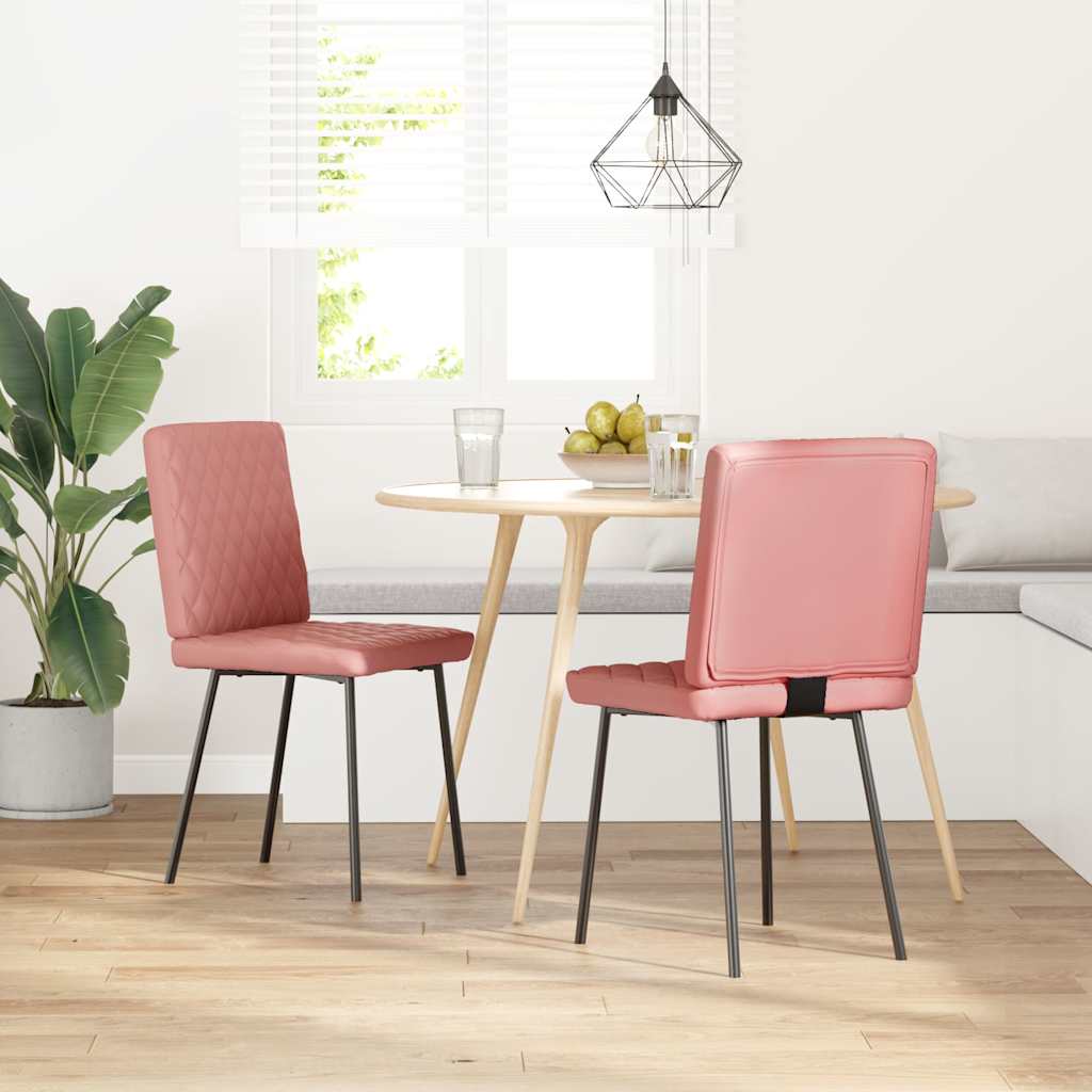 Chaises à manger lot de 2 rose similicuir Chaises de cuisine vidaXL