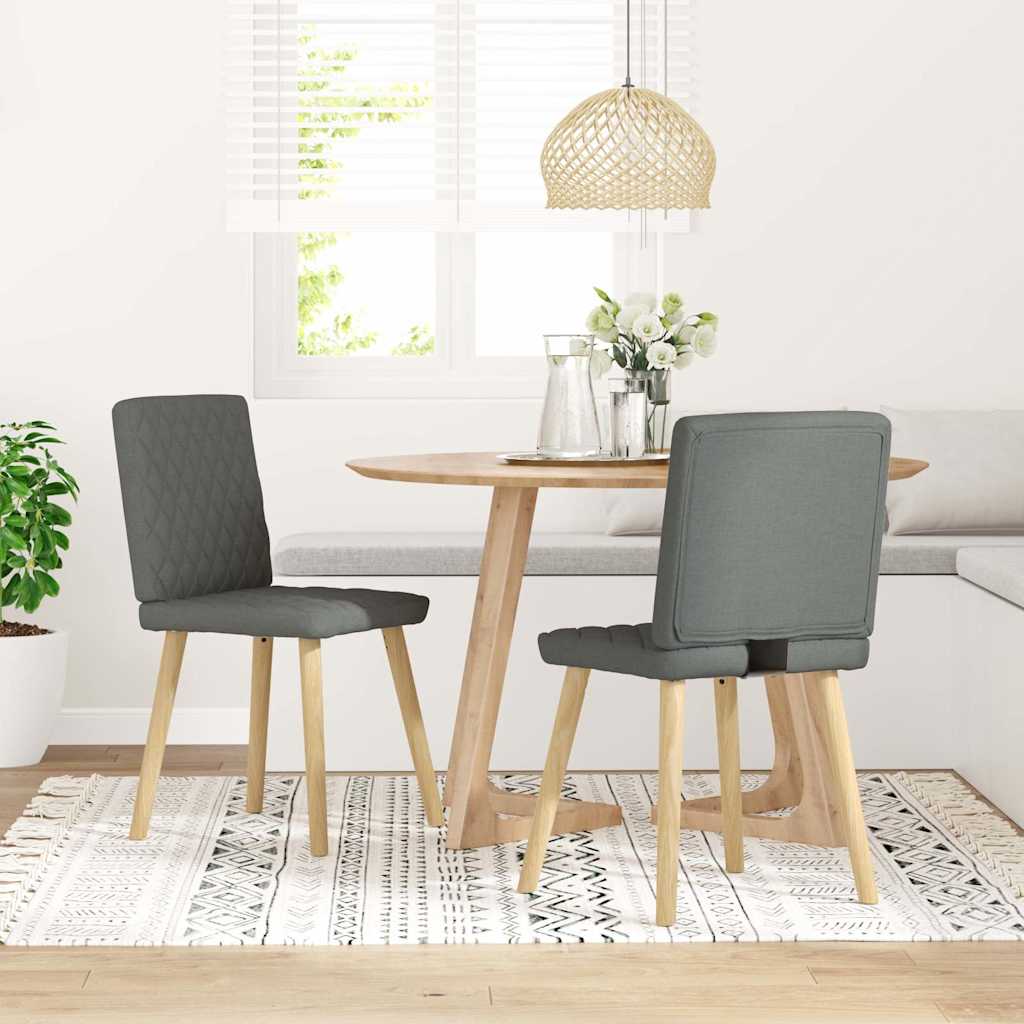 Chaises à manger lot de 2 gris foncé tissu - XIOS
