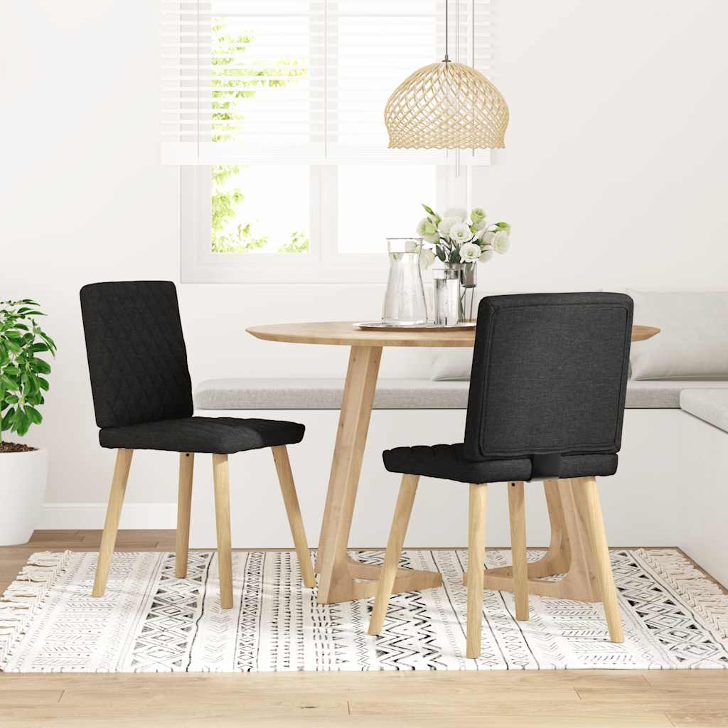 Chaises à manger lot de 2 noir tissu - XIOS