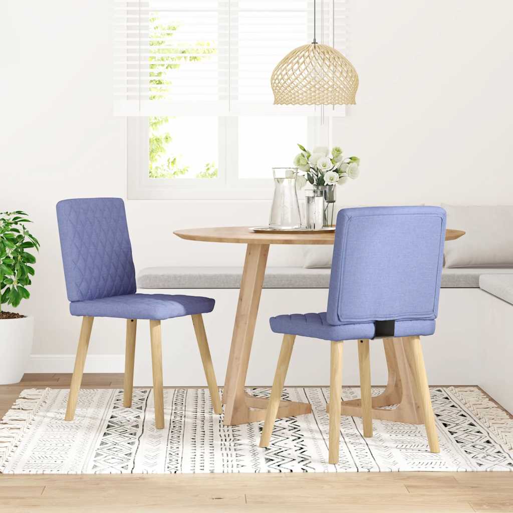 Chaises à manger lot de 2 bleu jean tissu - XIOS