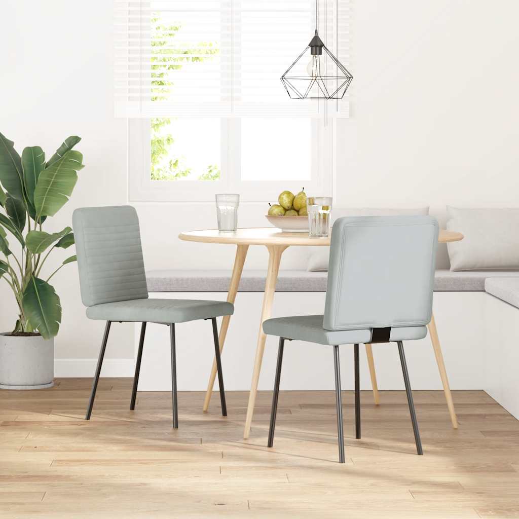 Chaises à manger lot de 2 Gris clair Velours - XIOS