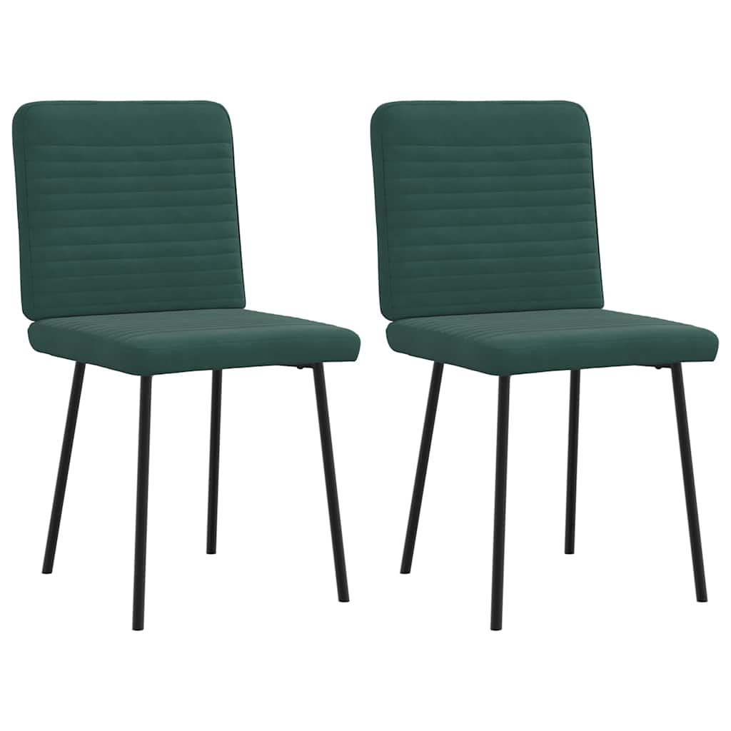 Chaises à manger lot de 2 Vert foncé Velours - XIOS