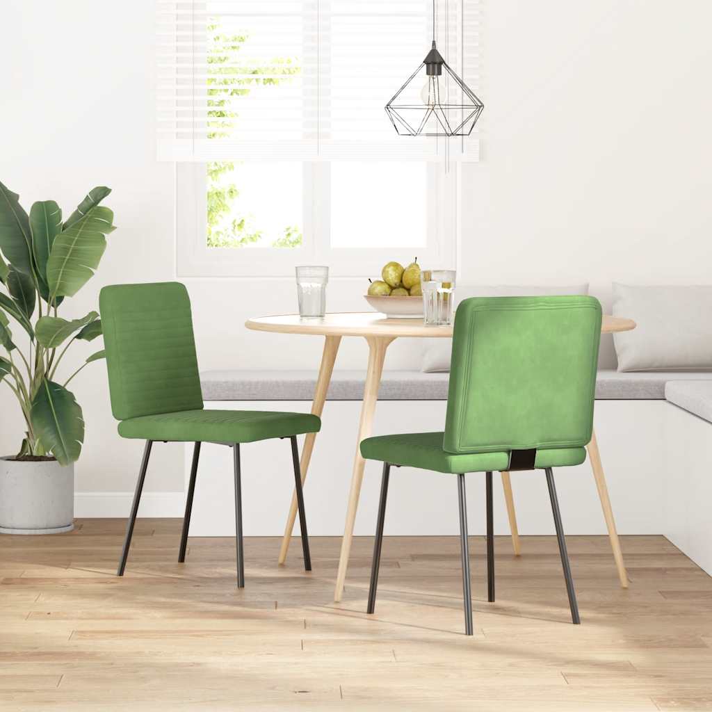 Chaises à manger lot de 2 Vert clair Velours - XIOS