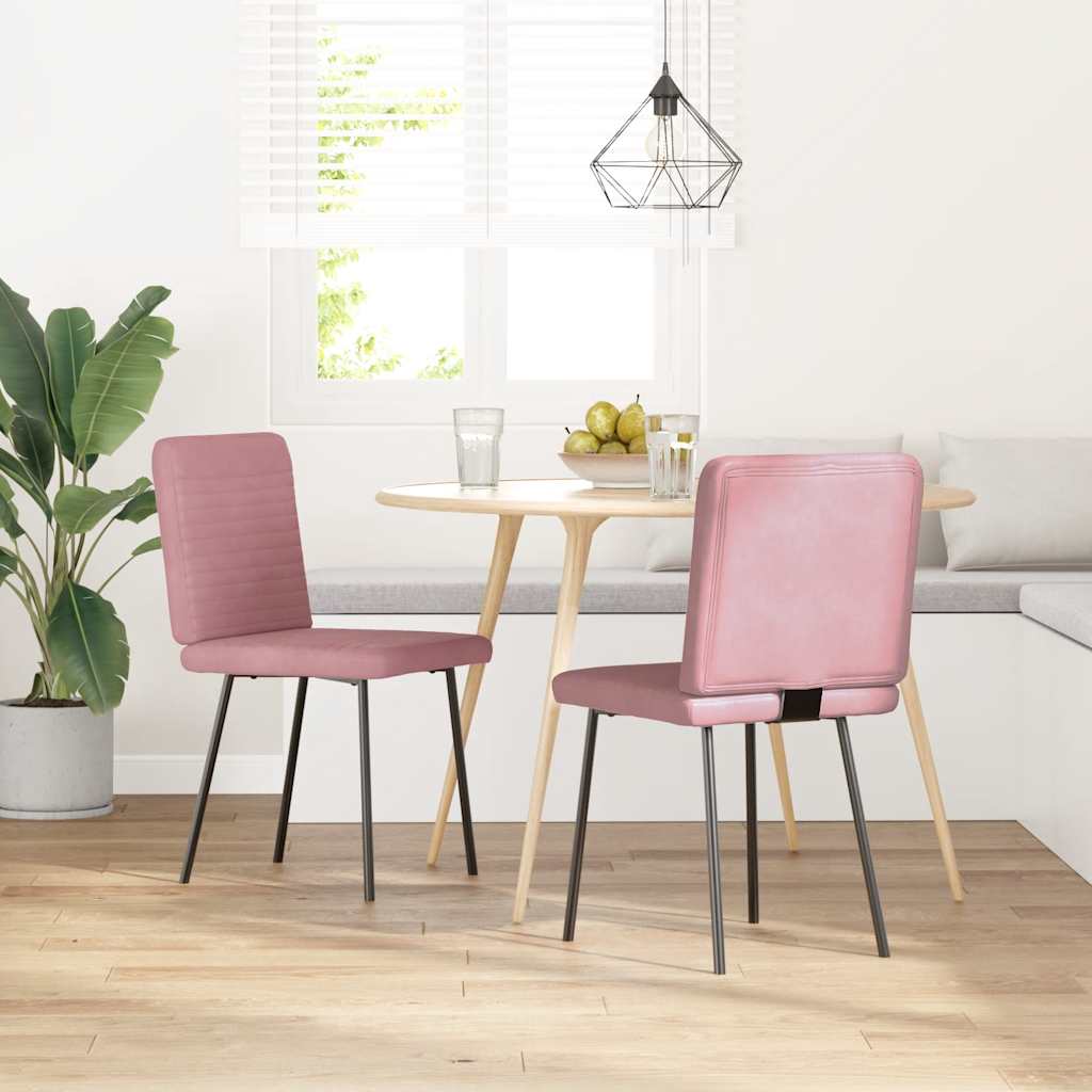 Chaises à manger lot de 2 Rose Velours - XIOS