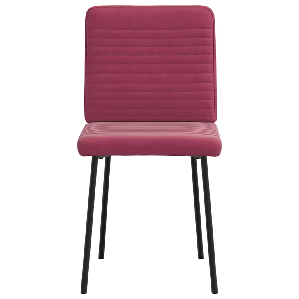 Chaises à manger lot de 2 Rouge bordeaux Velours - XIOS