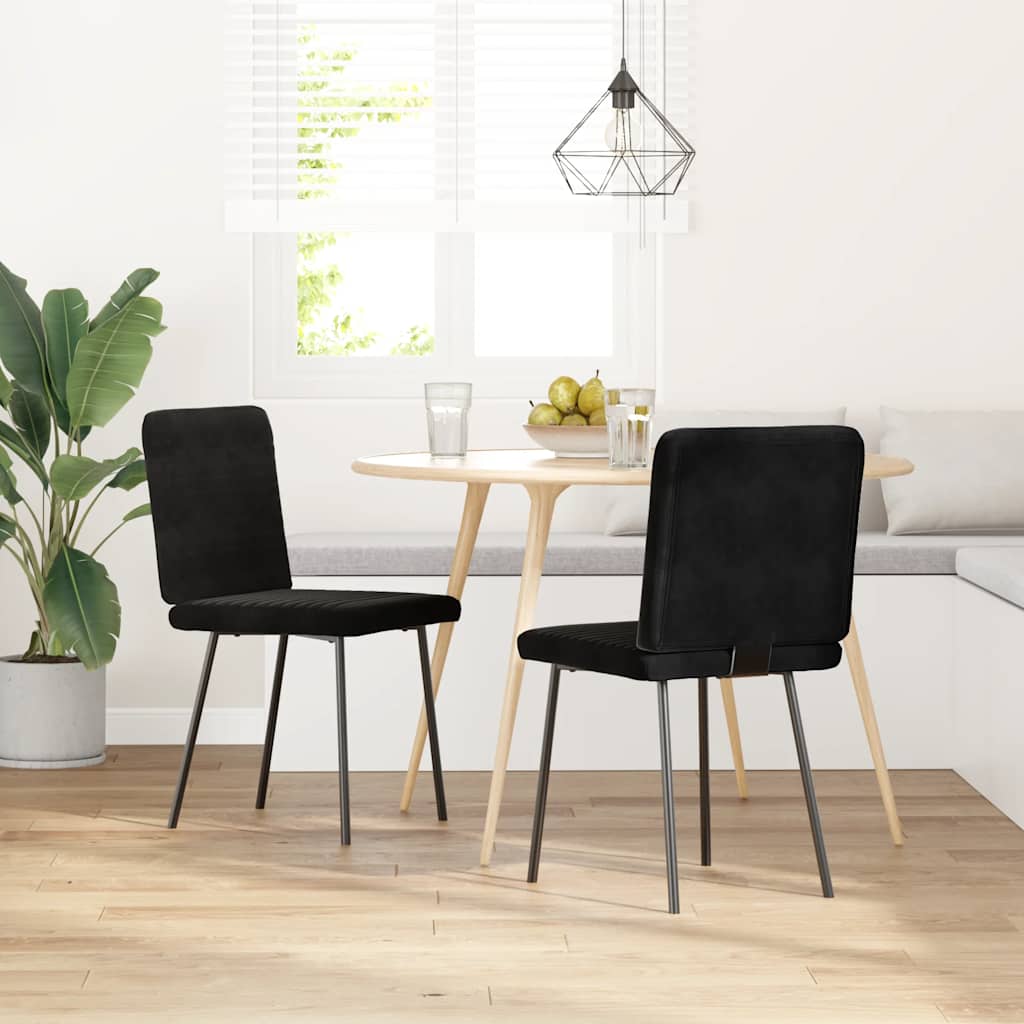 Chaises à manger lot de 2 Noir Velours - XIOS