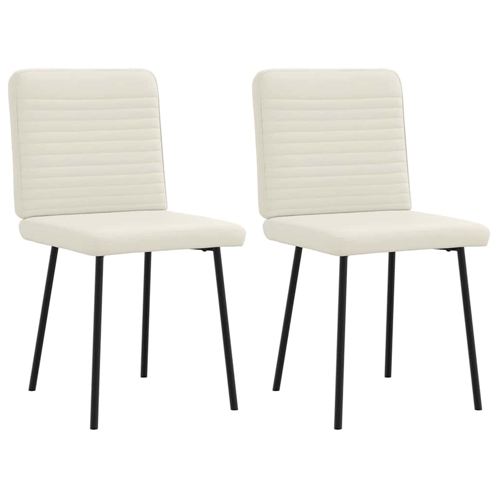 Chaises à manger lot de 2 Crème Velours - XIOS