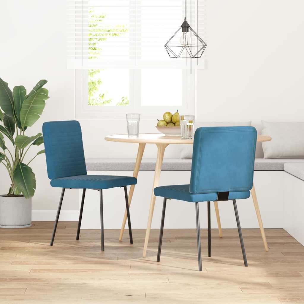 Chaises à manger lot de 2 Bleu Velours - XIOS