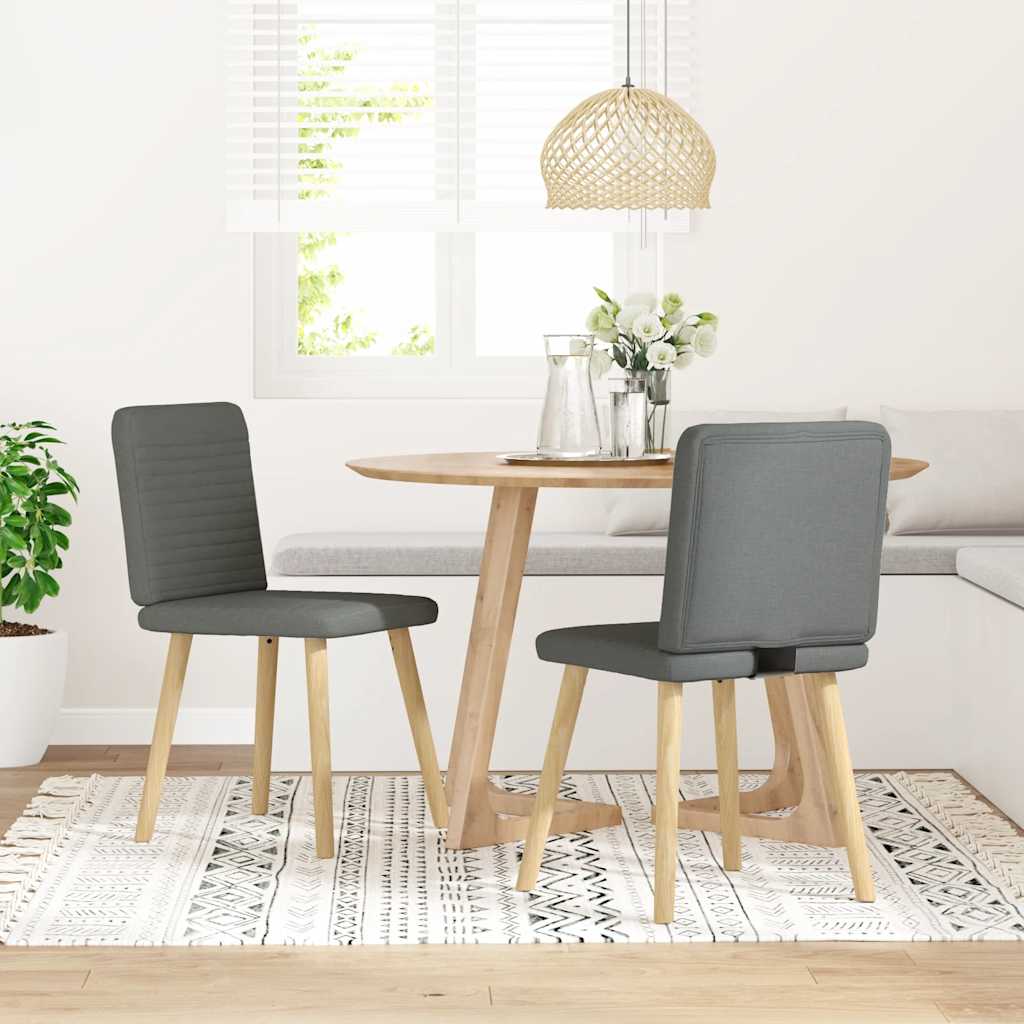 Chaises à manger lot de 2 gris foncé tissu - XIOS