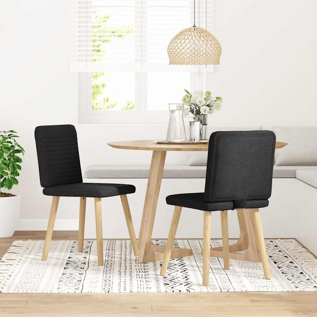 Chaises à manger lot de 2 noir tissu - XIOS