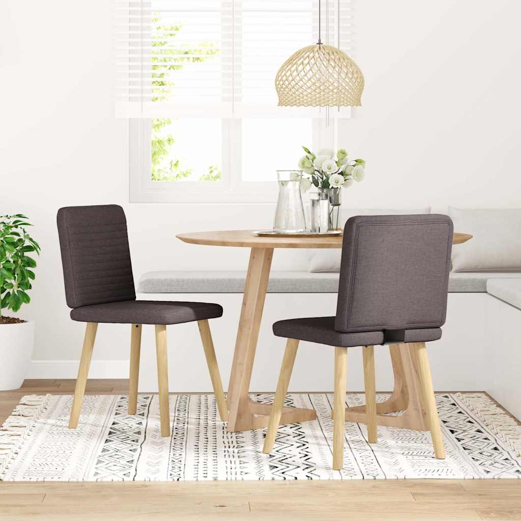 Chaises à manger lot de 2 marron foncé tissu - XIOS