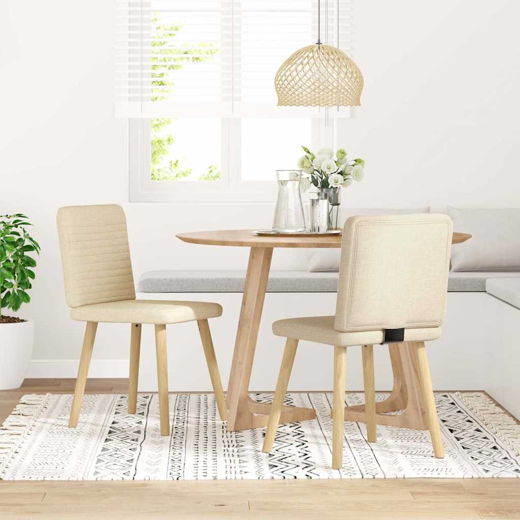 Chaises à manger lot de 2 crème tissu - XIOS