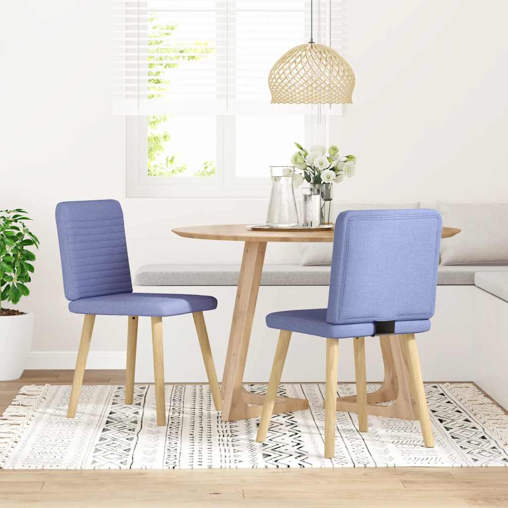 Chaises à manger lot de 2 bleu jean tissu - XIOS
