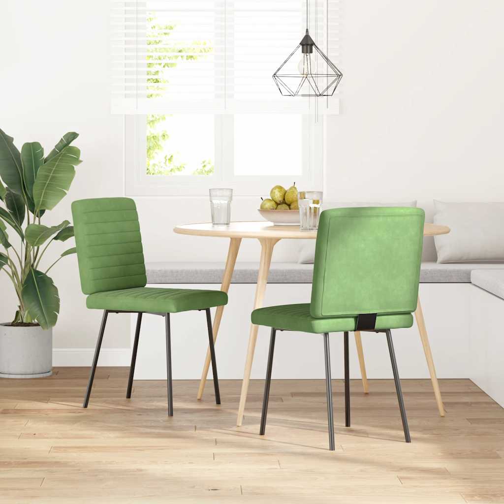 Chaises à manger lot de 2 Vert clair Velours - XIOS