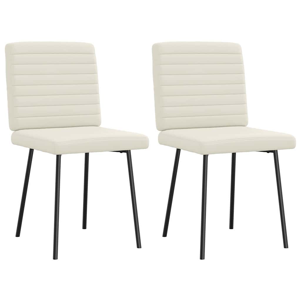 Chaises à manger lot de 2 Crème Velours - XIOS