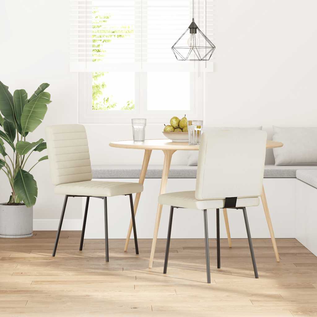 Chaises à manger lot de 2 Crème Velours - XIOS