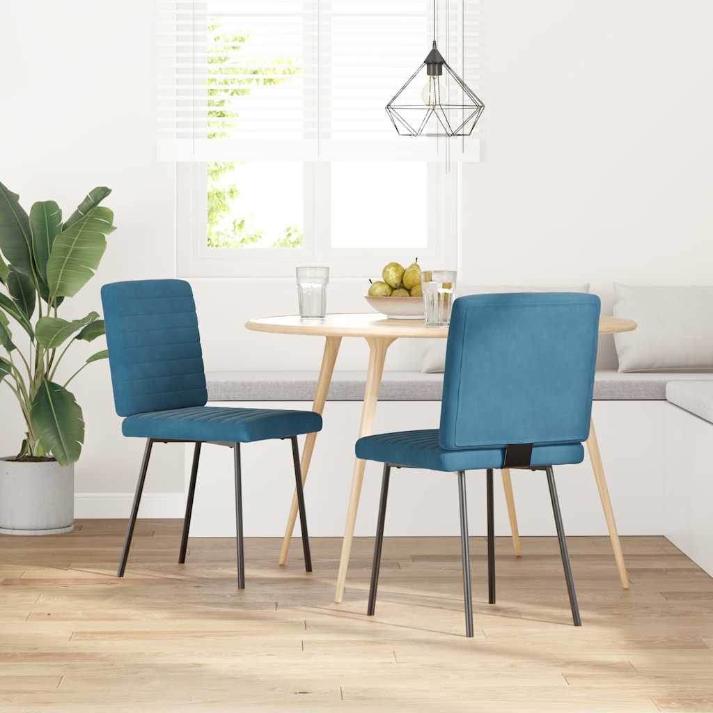 Chaises à manger lot de 2 Bleu Velours - XIOS