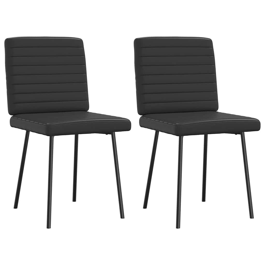 Chaises à manger lot de 2 noir similicuir - XIOS