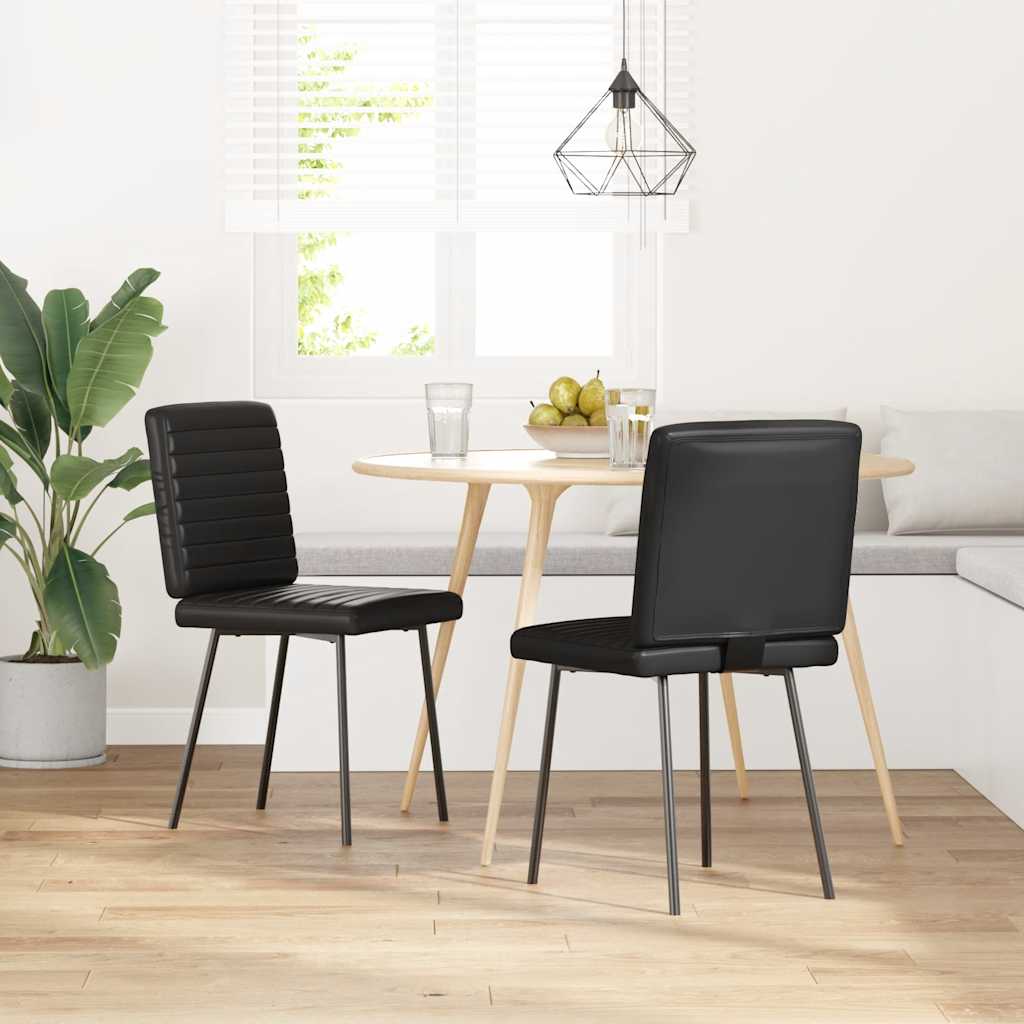 Chaises à manger lot de 2 noir similicuir - XIOS