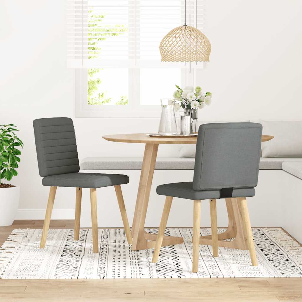 Chaises à manger lot de 2 gris foncé tissu - XIOS