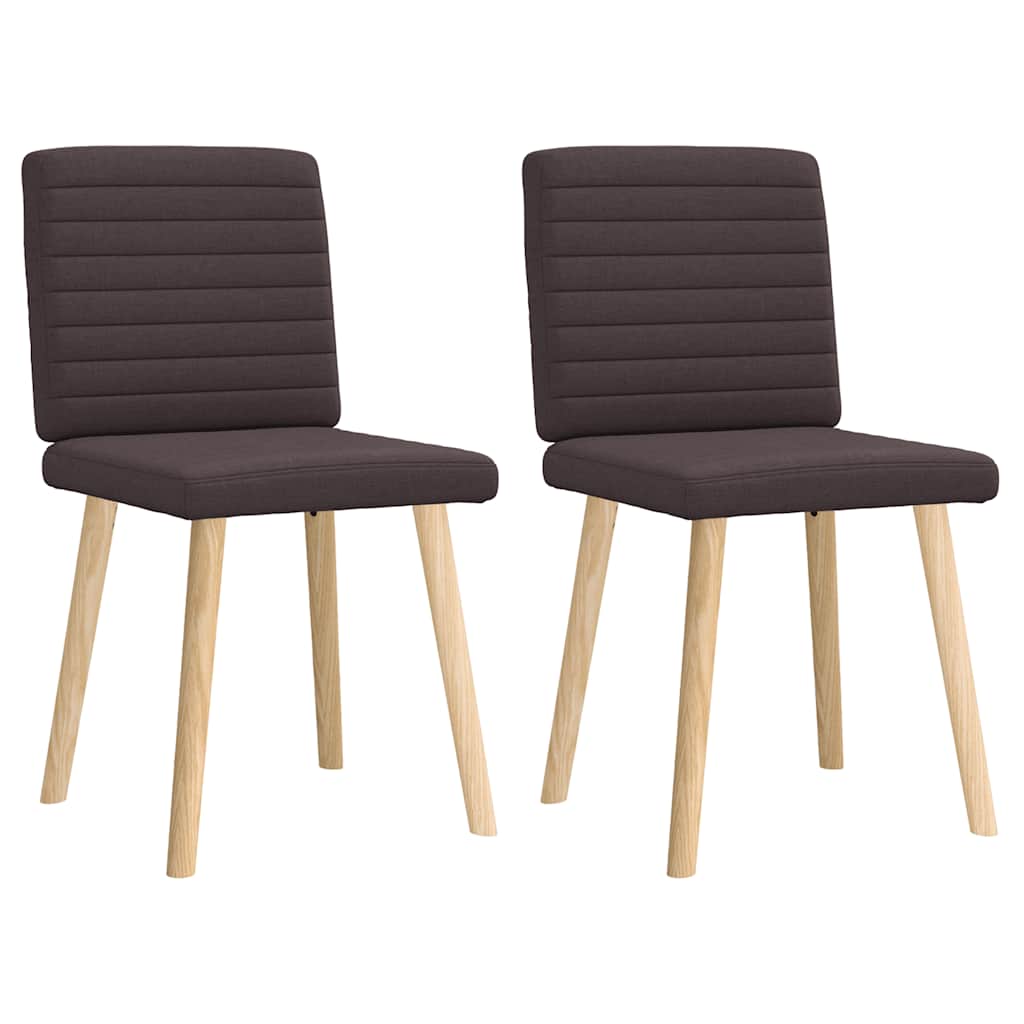 Chaises à manger lot de 2 marron foncé tissu